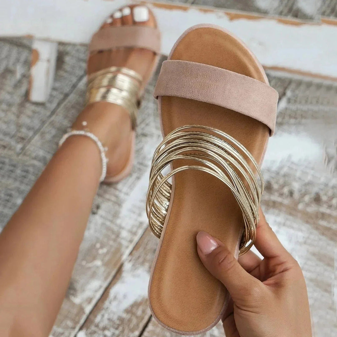 Women's Orthopedic Memory-Foam Slip-On Sandals - Khaki