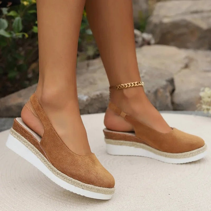 Women's Orthopedic Platform Espadrille Slip-On Sneakers - Khaki