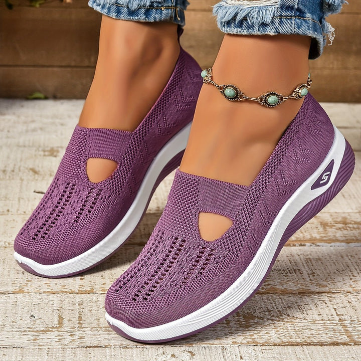 Women's Orthopedic Slip-On Walking Sneakers - Purple