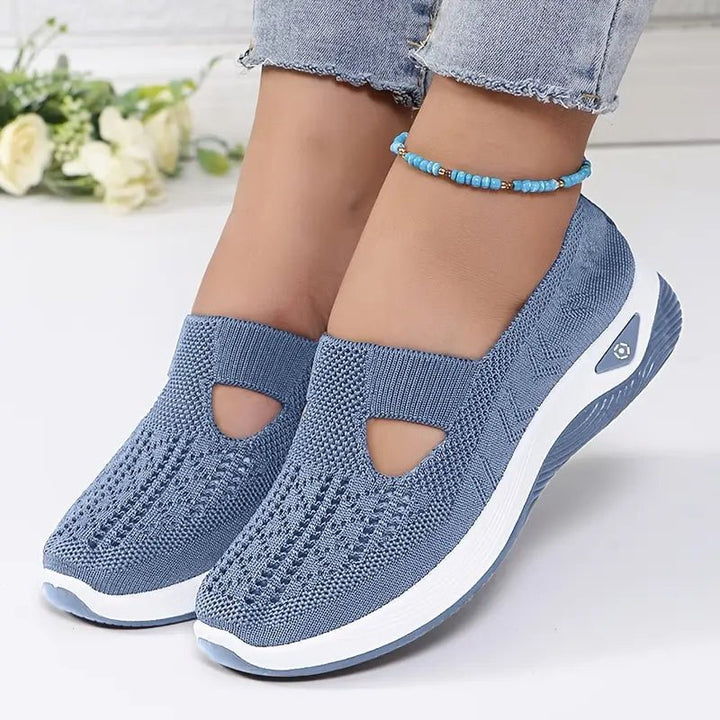 Women's Orthopedic Slip-On Walking Sneakers - Blue