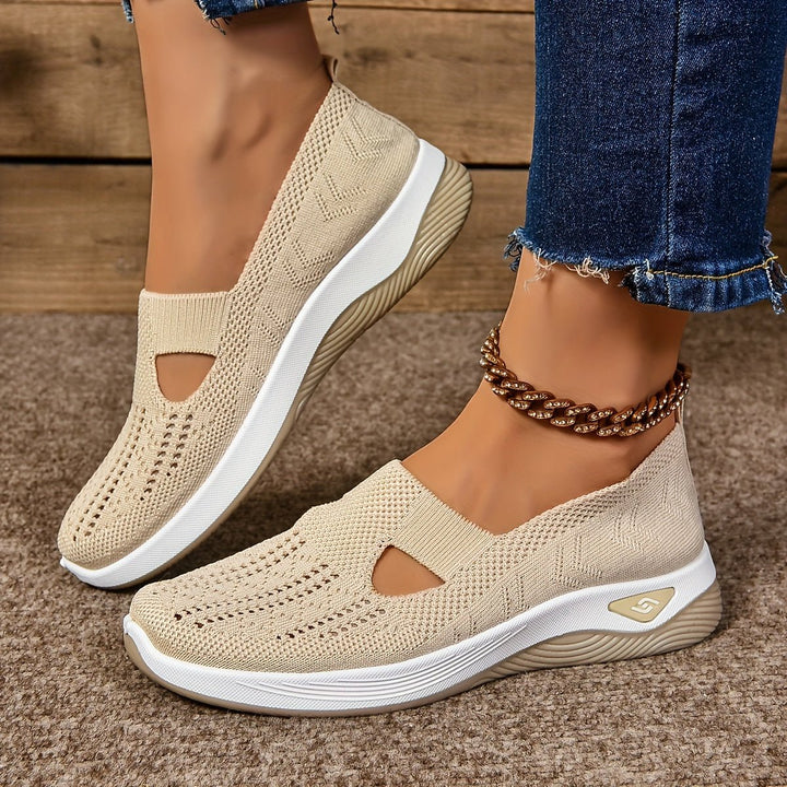 Women's Orthopedic Slip-On Walking Sneakers - Cream