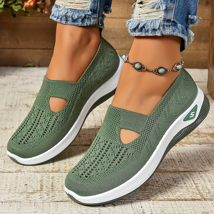 Women's Orthopedic Slip-On Walking Sneakers - Green