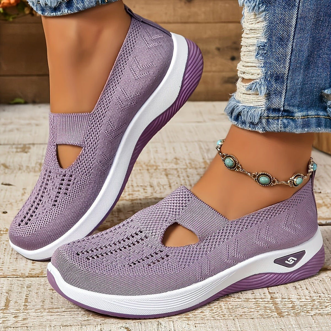 Women's Orthopedic Slip-On Walking Sneakers - Lilac