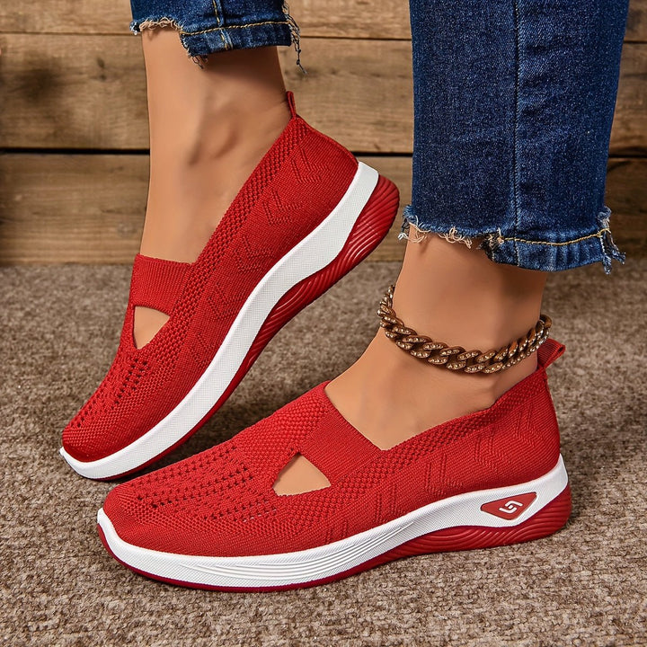 Women's Orthopedic Slip-On Walking Sneakers - Red