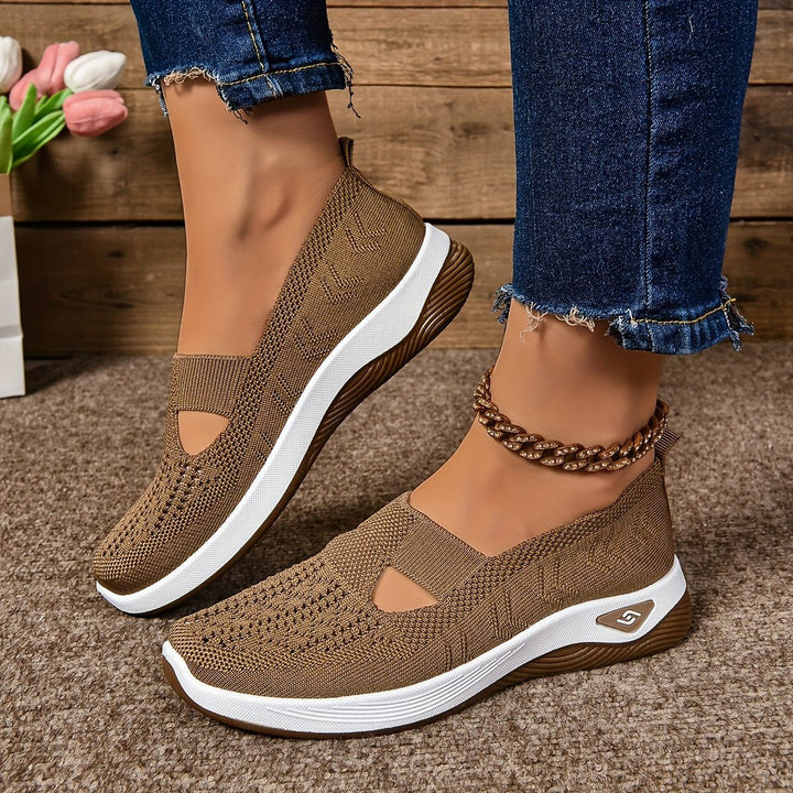 Women's Orthopedic Slip-On Walking Sneakers - Brown