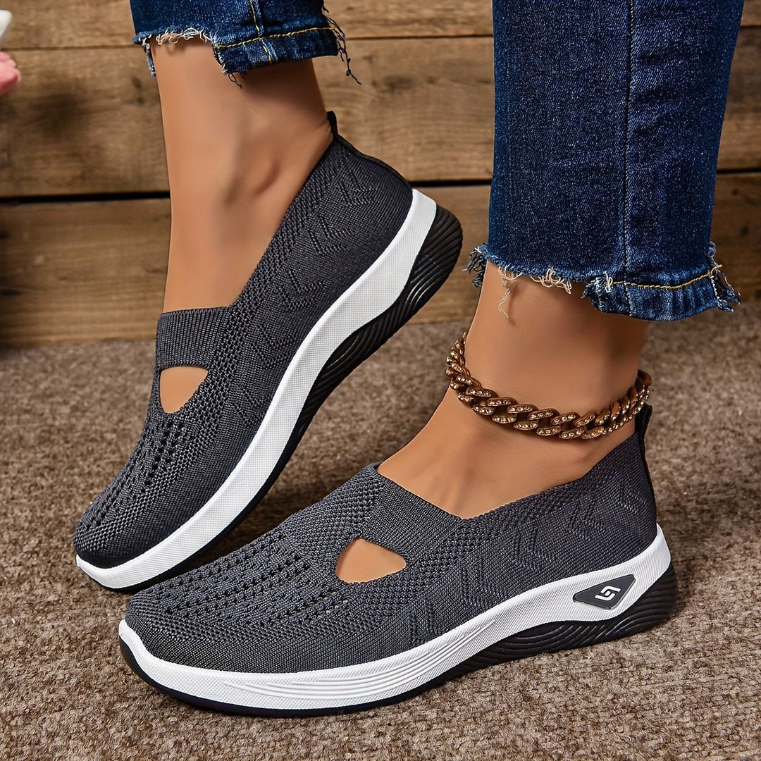 Women's Orthopedic Slip-On Walking Sneakers - Dark Gray
