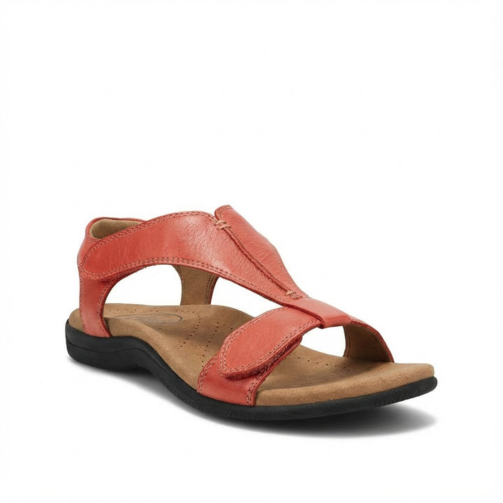 Women's Orthopedic T-Strap Adjustable Comfort Sandals - Rojo