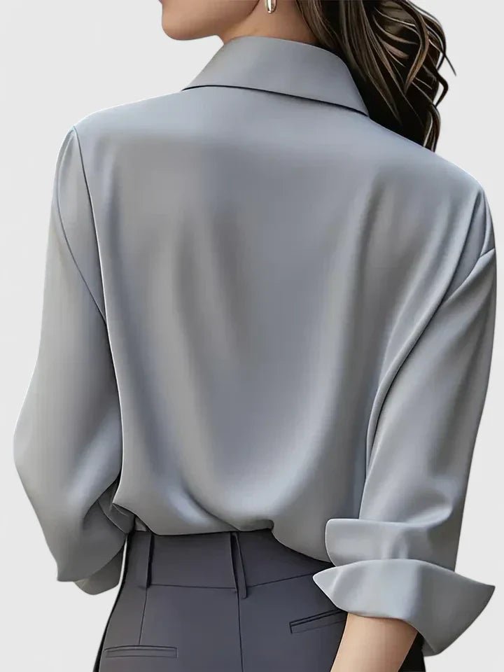 Women's Professional Concealed-Button Satin Shirt