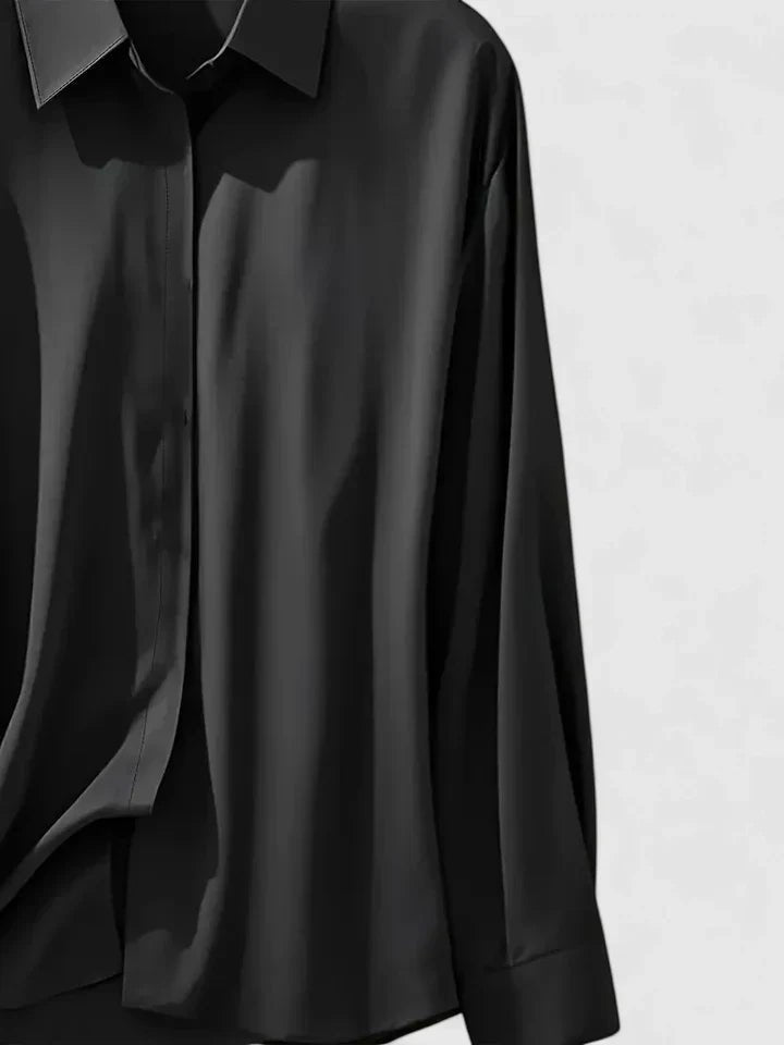 Women's Professional Concealed-Button Satin Shirt