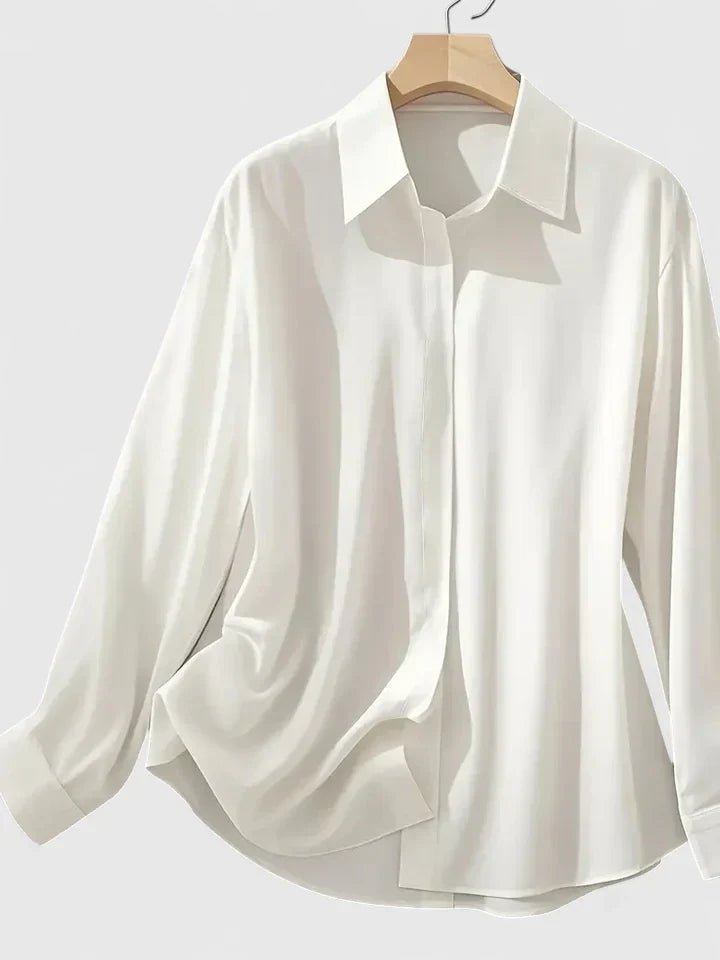Women's Professional Concealed-Button Satin Shirt