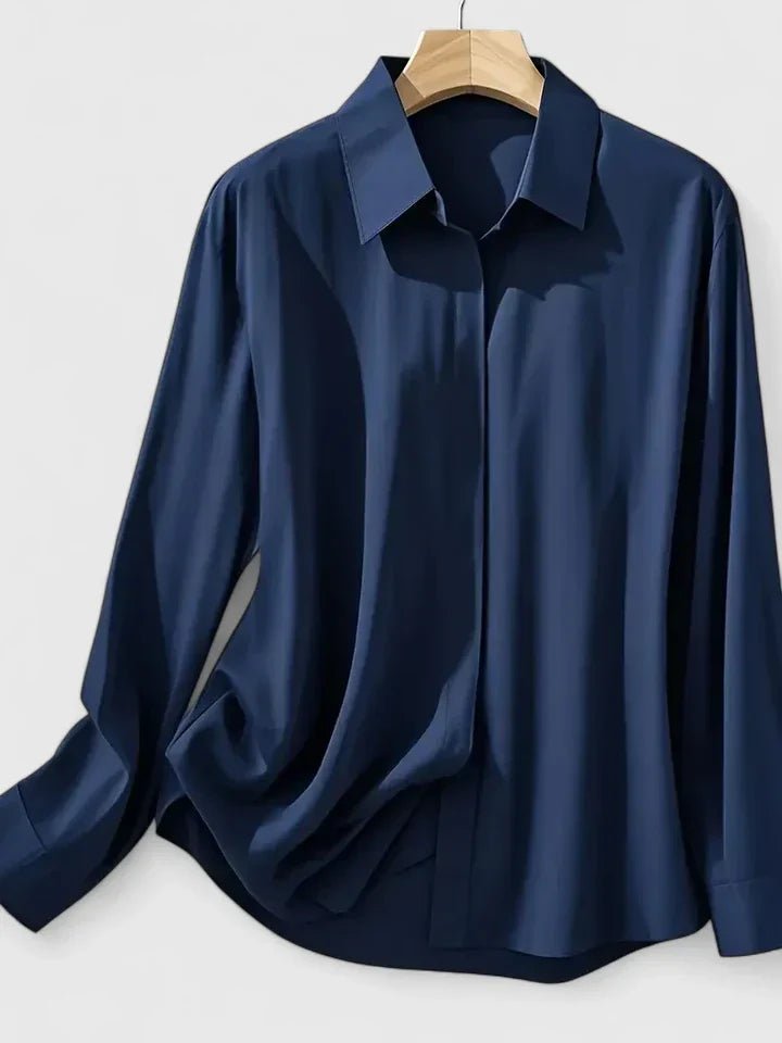 Women's Professional Concealed-Button Satin Shirt