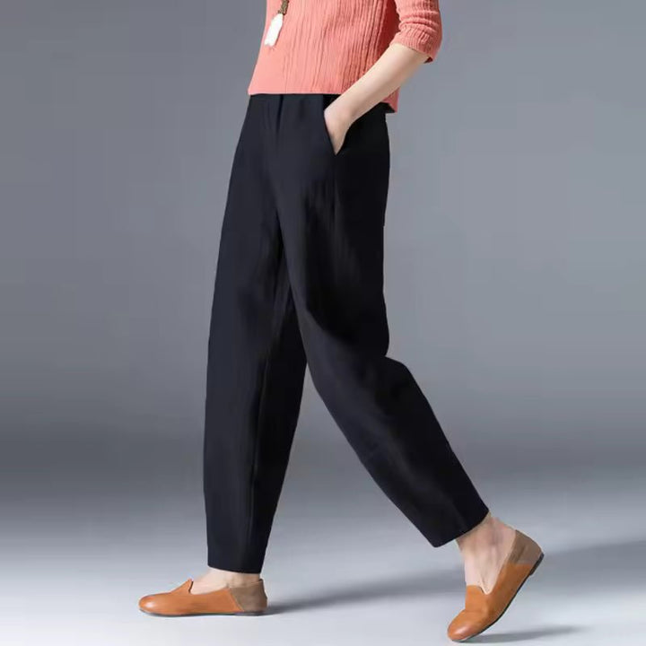 Women's Relaxed-Fit Elastic-Waist Ankle-Length Pants