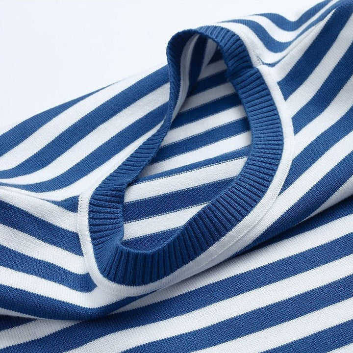 Women's Relaxed-Fit Long-Sleeve Striped Sweater