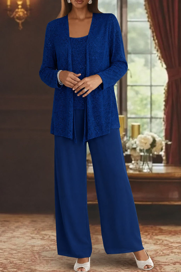 Women's Sequined Wide-Leg Three-Piece Pant Set