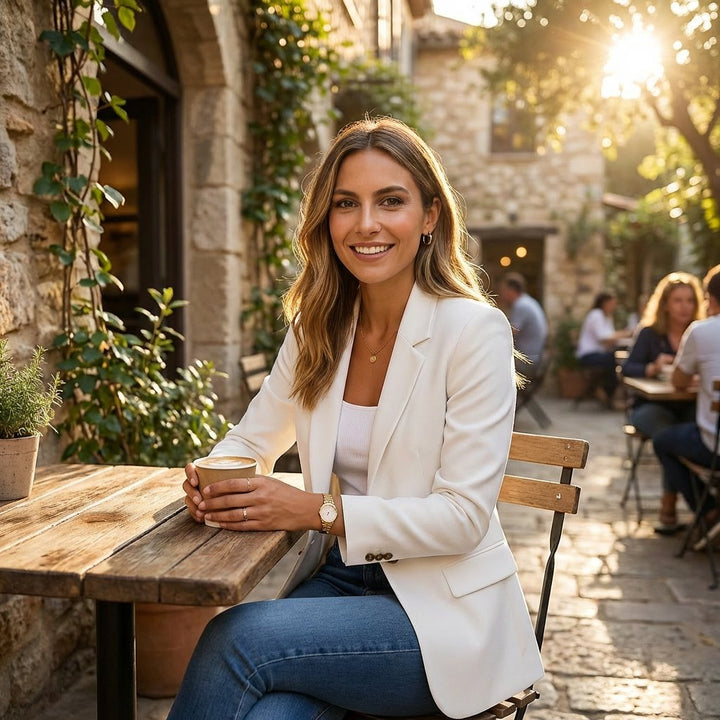Women's Single-Button Tailored-Fit Classic Blazer