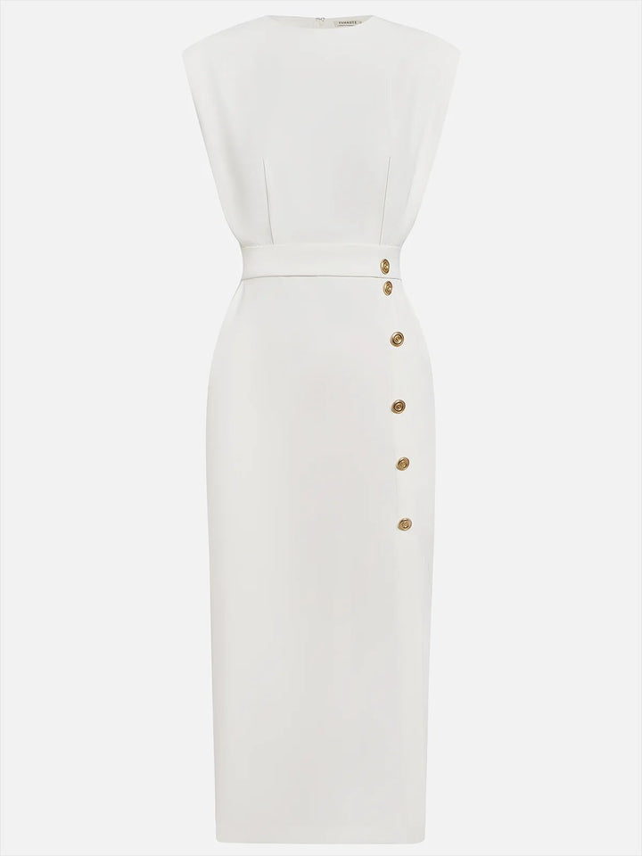 Women's Sleeveless Button-Front Midi Dress