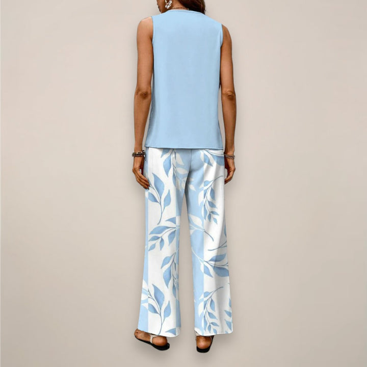 Women's Sleeveless Layered Square-Neck Two-Piece Set