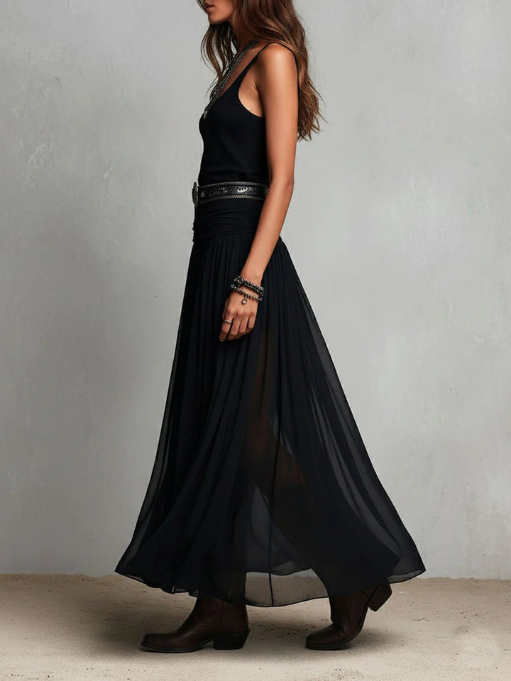 Women's Sleeveless Tank Boho Maxi Dress