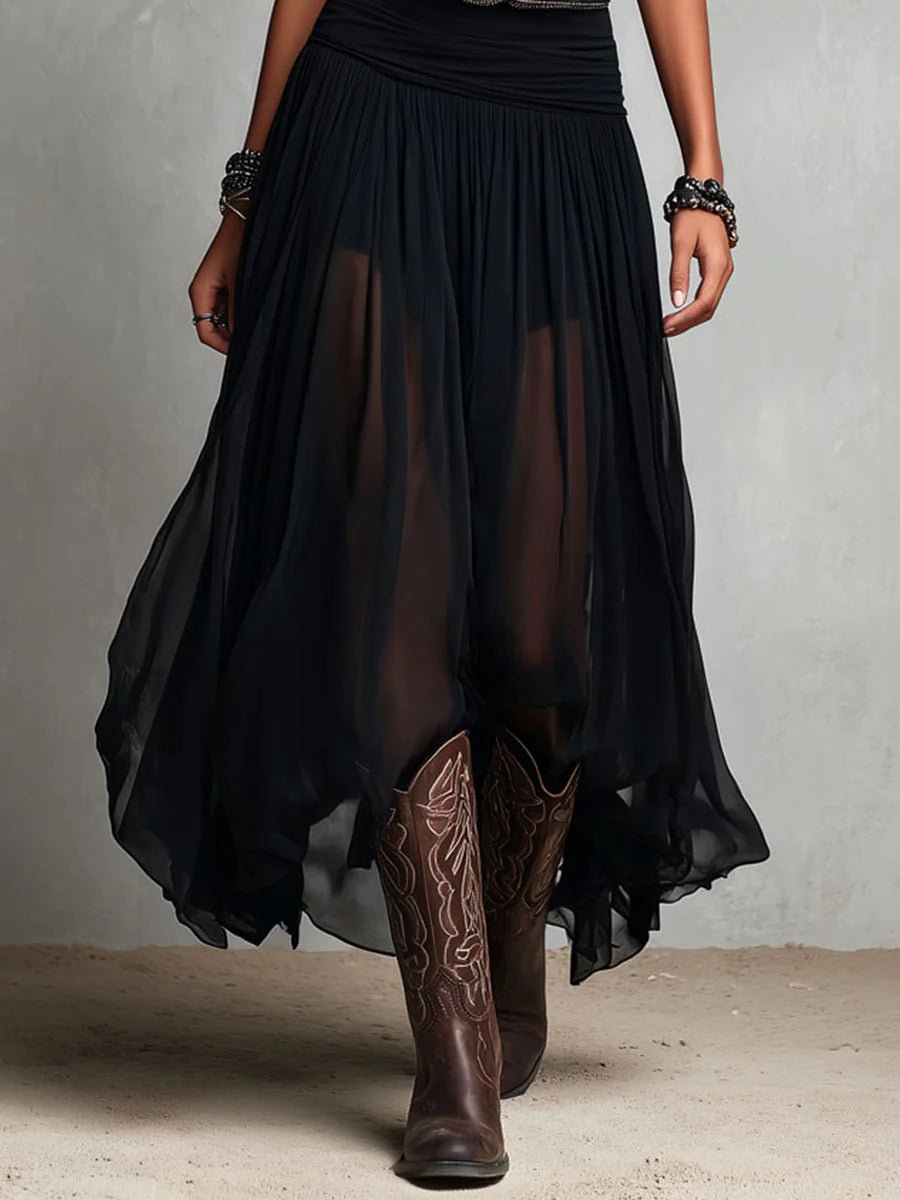 Women's Sleeveless Tank Boho Maxi Dress