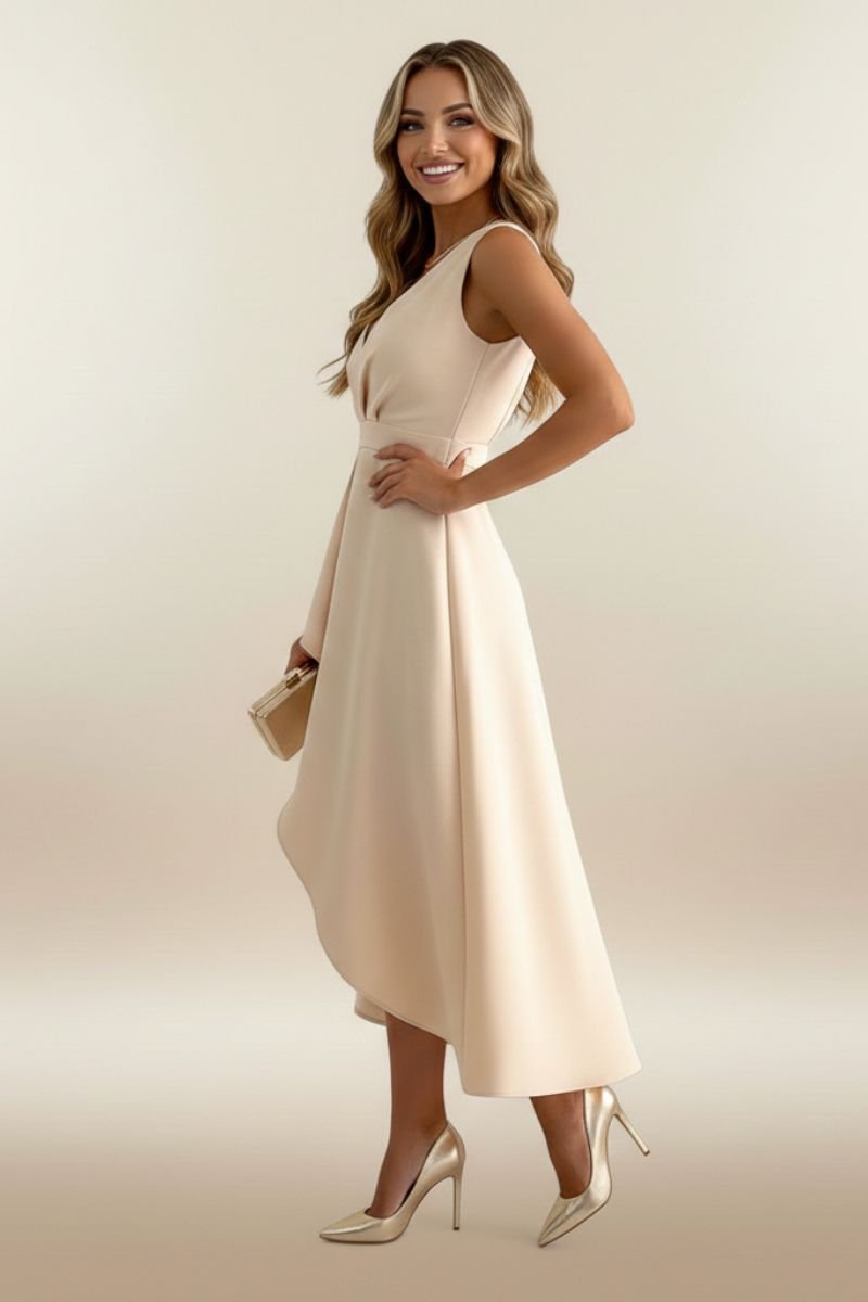 Women's Sleeveless V-Neck Wrap Midi Dress