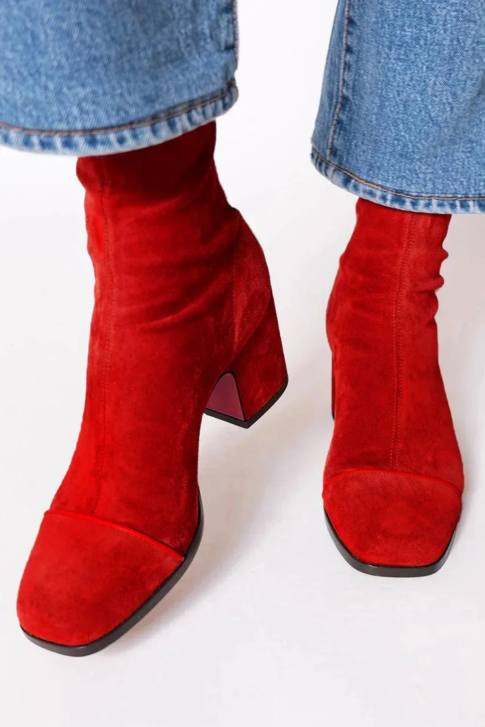 Women's Square-Toe Block Heel Ankle Boots