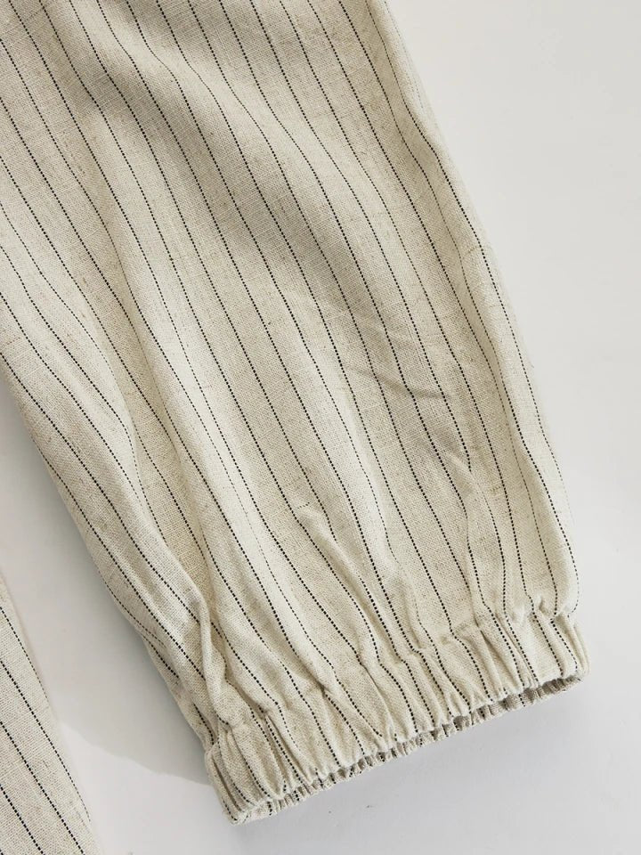 Women's Striped Button-Down Midi Dress