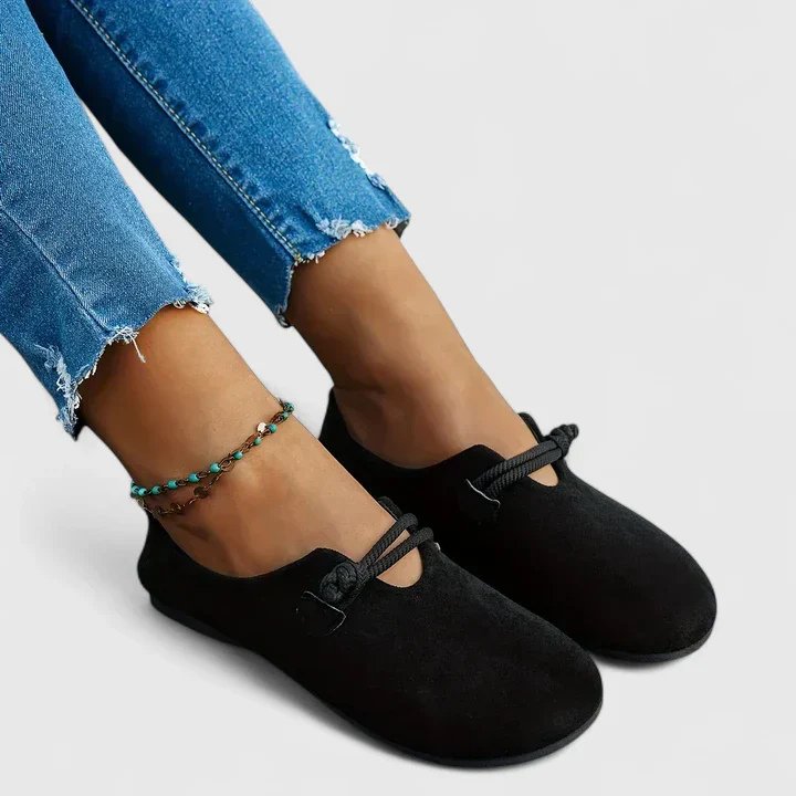 Women's Suede Rope-Strap Slip-On Flat Loafers