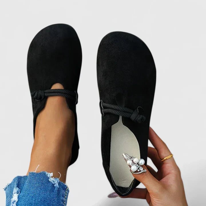 Women's Suede Rope-Strap Slip-On Flat Loafers