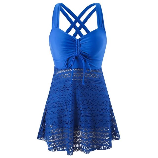 Women's Supportive Two-Piece Tankini Swimwear Set - Blauw
