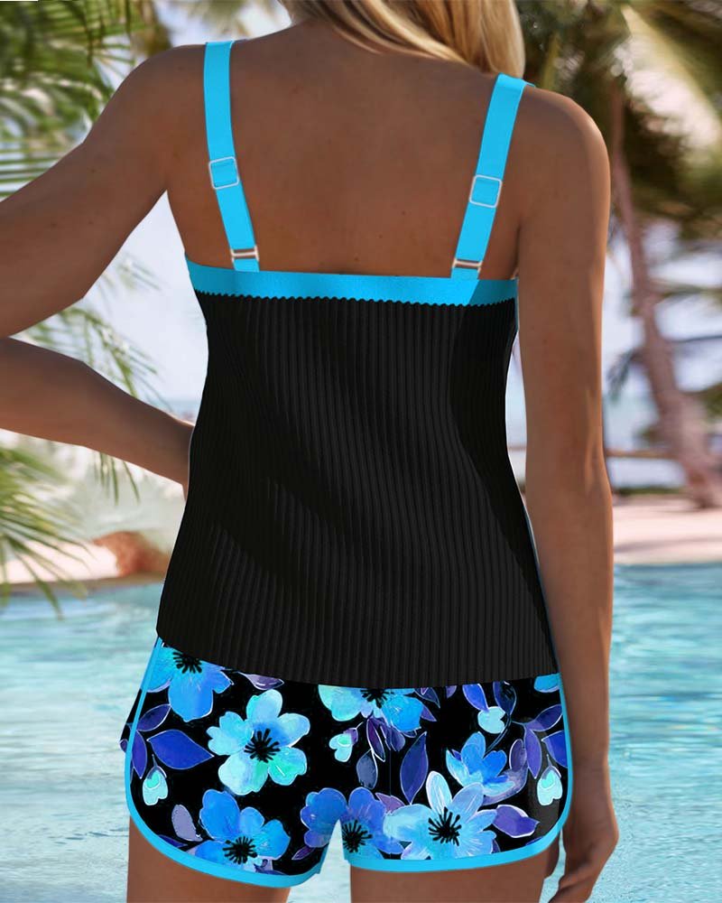 Women's Tummy Control Flattering Tankini Two-Piece Set