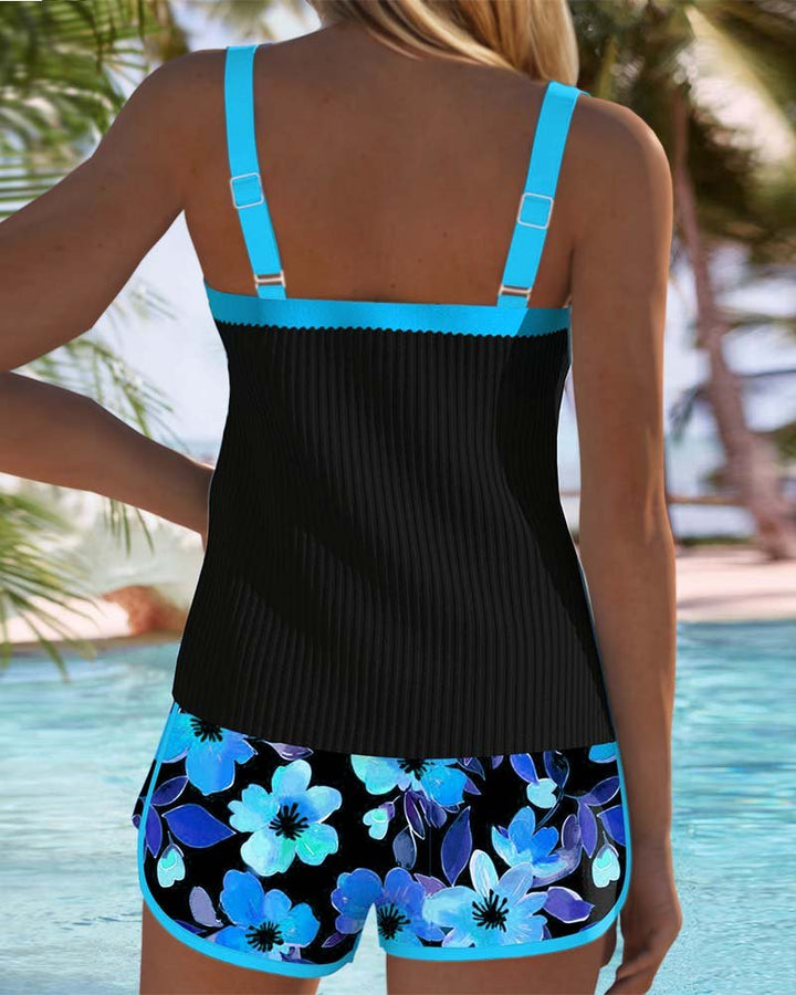 Women's Tummy Control Flattering Tankini Two-Piece Set