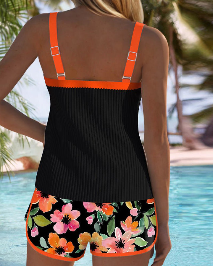 Women's Tummy Control Flattering Tankini Two-Piece Set