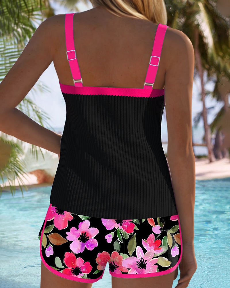Women's Tummy Control Flattering Tankini Two-Piece Set