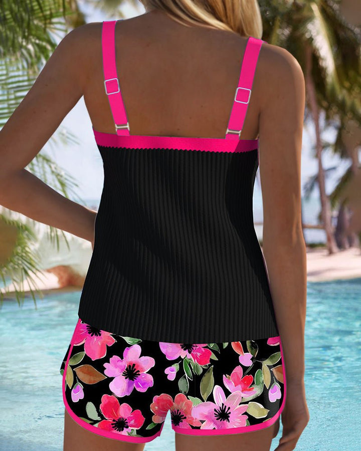 Women's Tummy Control Flattering Tankini Two-Piece Set