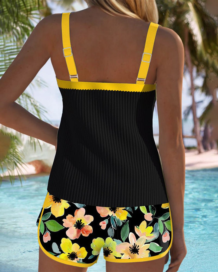 Women's Tummy Control Flattering Tankini Two-Piece Set