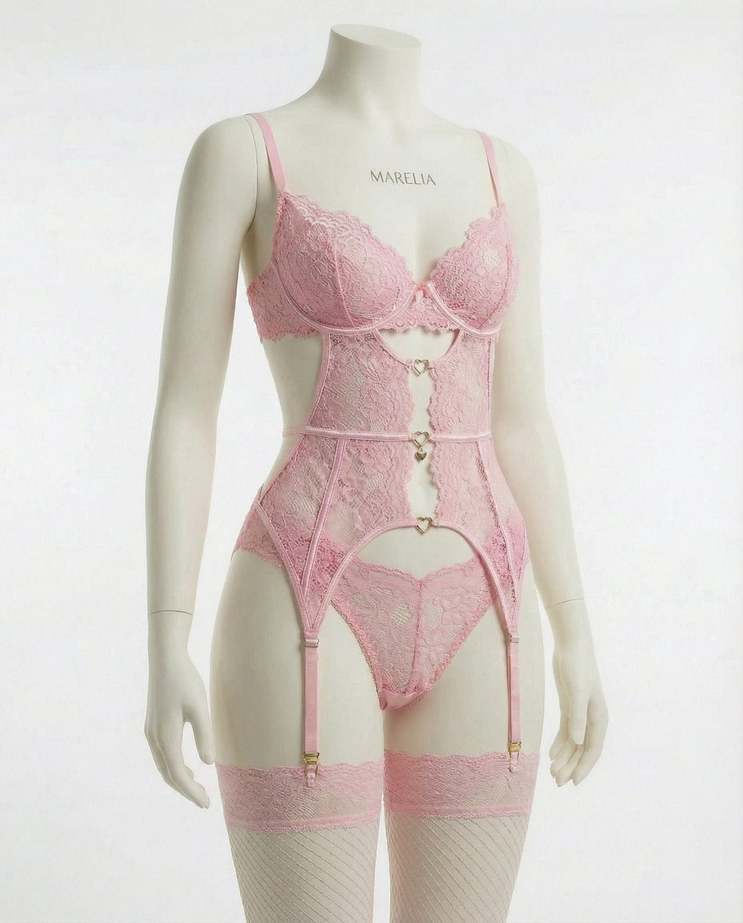 Women's Underwire Lace Garter Belt Lingerie Set