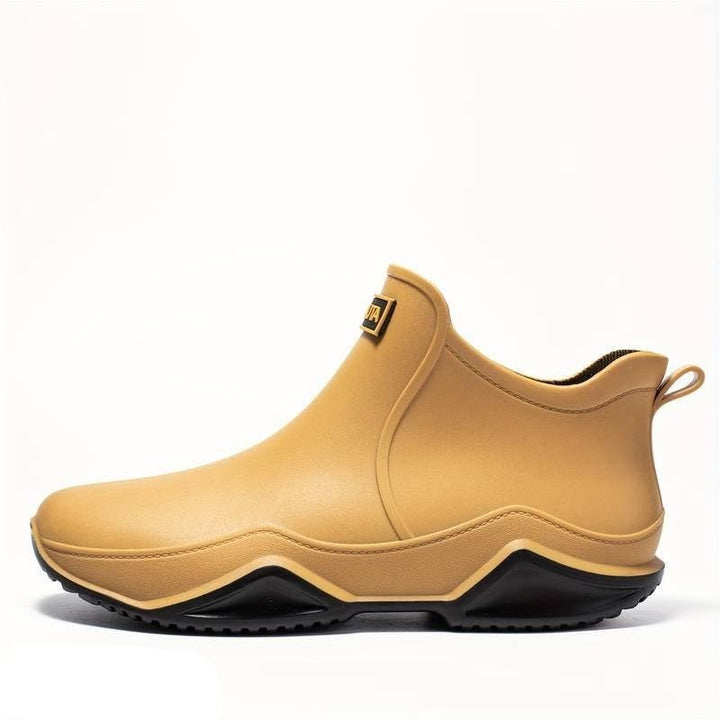 Women's Waterproof Slip-On Ankle Rain Boots - Brown