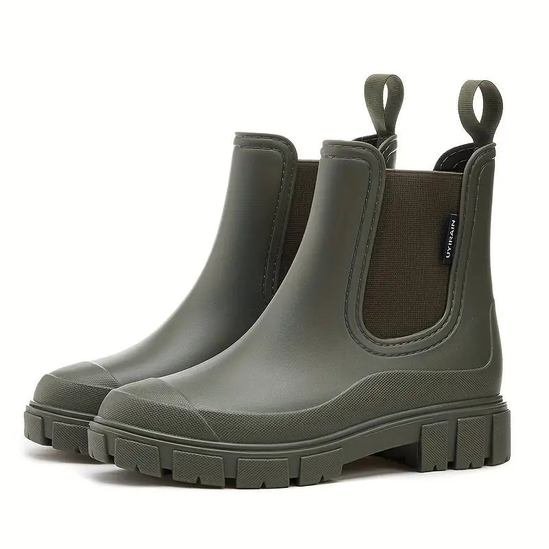 Women's Waterproof Slip-On Chelsea Ankle Boots - Green