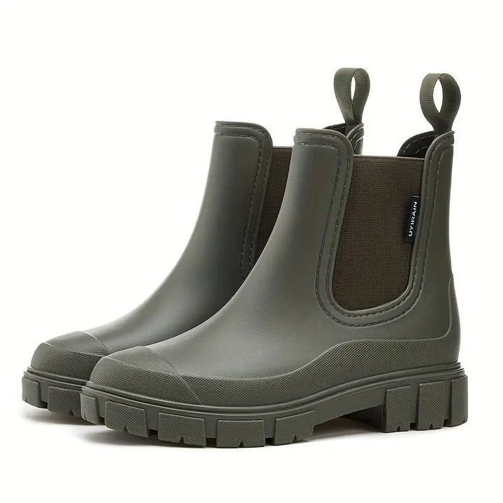 Women's Waterproof Slip-On Chelsea Ankle Boots - Green