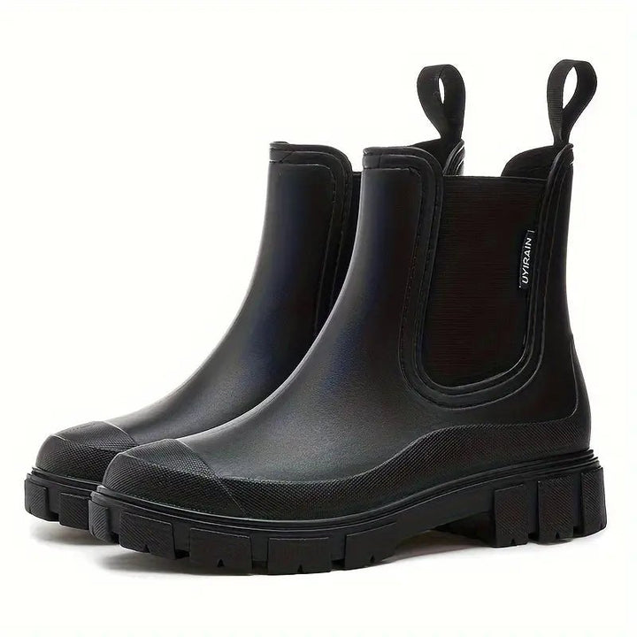 Women's Waterproof Slip-On Chelsea Ankle Boots - Black