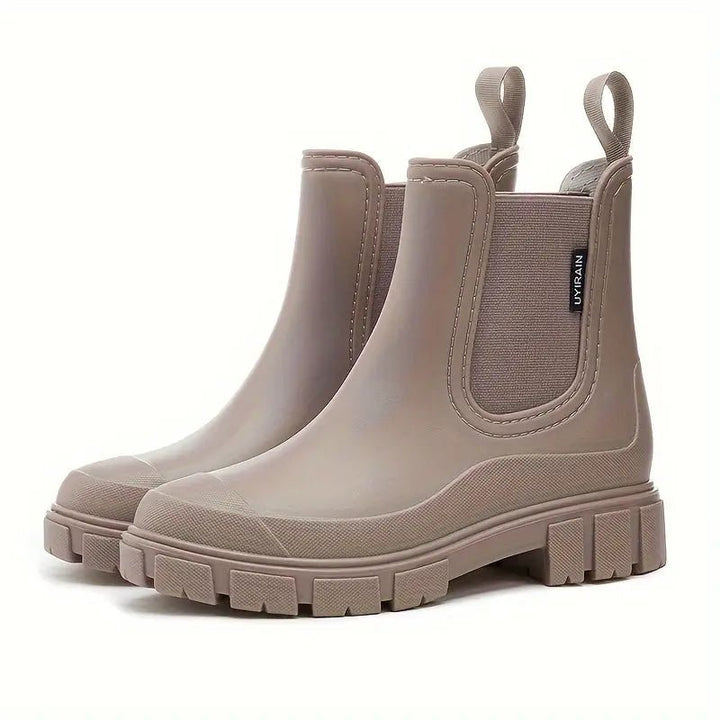 Women's Waterproof Slip-On Chelsea Ankle Boots - Brown