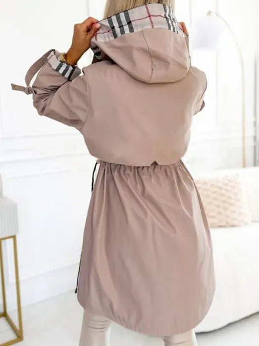 Women's Waterproof Windproof Hooded Long Zip Coat